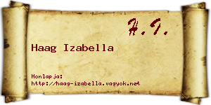 Haag Izabella névjegykártya